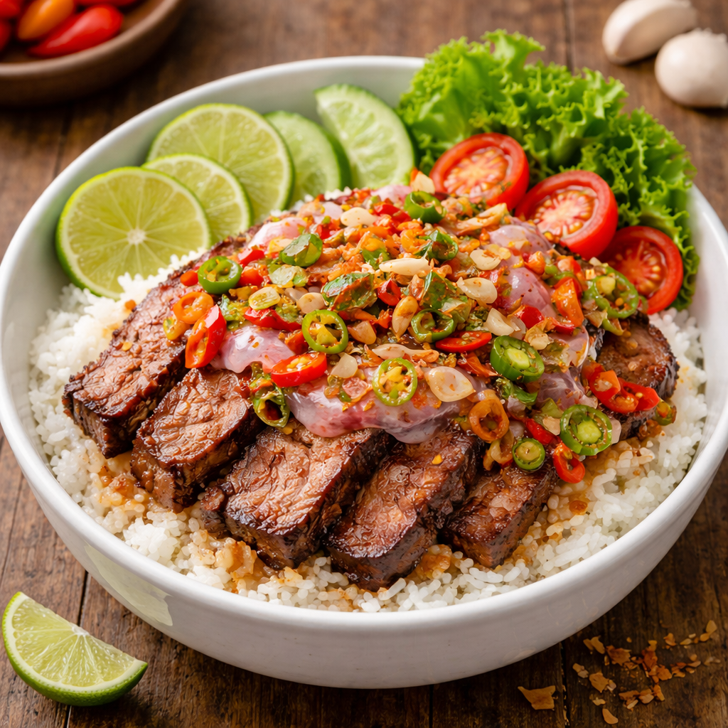 Brisket Sambal Matah Rice Bowl
